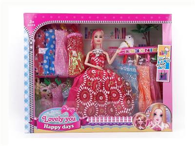 高档11.5寸9关节实身大婚纱芭比带猫猫和小树配件吊裙 - OBL10427970