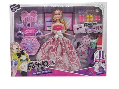 高档11.5寸9关节实身大婚纱芭比带大梳子耳环吸塑和鞋子吸塑配件吊裙 - OBL10427973