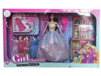 高档11.5寸活手实身大婚纱芭比带橱柜吸塑配件和梳子配件 - OBL10427974