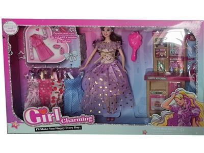 高档11.5寸活手实身大婚纱芭比带橱柜吸塑配件梳子配件 - OBL10427975