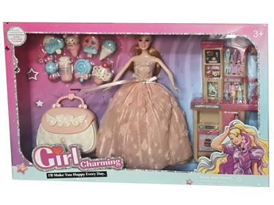 高档11.5寸活手实身大婚纱芭比带橱柜吸塑配件冰淇淋配件吸塑大包包 - OBL10427976