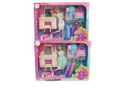 高档11.5寸12关节实身时装芭比带吹风机包包梳妆台配件2款混装 - OBL10427983