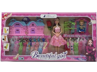高档11.5寸9关节实身时装芭比带大房子3寸仔玫瑰塑料树吊裙配件 - OBL10427993