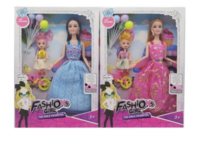 高档11.5寸9关节实身时装婚纱芭比带3寸仔单车气球配件 - OBL10428012