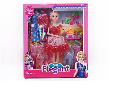 高档11.5寸9关节实身时装裙子芭比带蝴蝶配件包包 吊衣 - OBL10428020