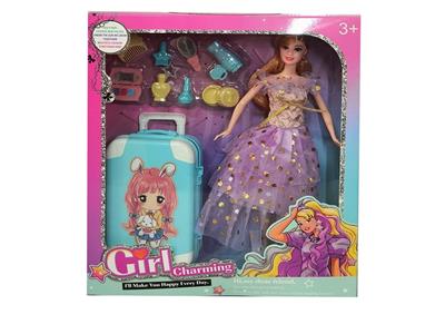 高档11.5寸活手实身时装婚纱芭比带打扮吸塑配件和大行李箱 - OBL10428023