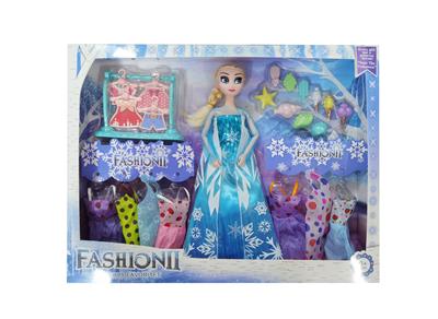 高档11.5寸实身12关节冰雪公主带衣架吸塑配件和冰淇淋海螺吸塑吊裙配件 - OBL10428051