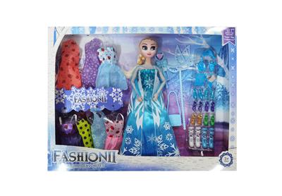 高档11.5寸实身12关节冰雪公主带鞋子打扮吸塑和魔术棒包包吊裙 - OBL10428055