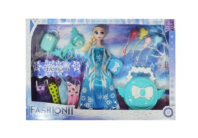 高档11.5寸实身12关节冰雪公主带大型天使包包小气球吸塑包包大眼镜行李箱吊裙 - OBL10428060