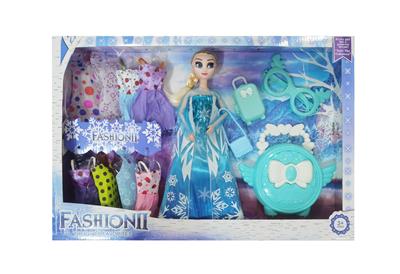 高档11.5寸实身12关节冰雪公主带大型天使包包行李箱大眼镜包包配件吊裙 - OBL10428061