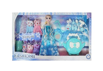 高档11.5寸实身12关节冰雪公主带大型天使包包打扮小配件吸塑梳子镜子配件吊裙 - OBL10428065