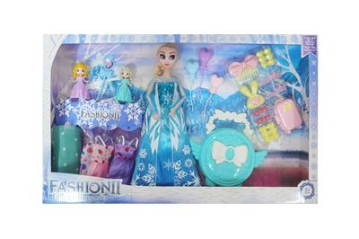 高档11.5寸实身12关节冰雪公主带大型爱心包包和行李箱打扮吸塑配件小气球小冰雪公主2只吊裙 - OBL10428069