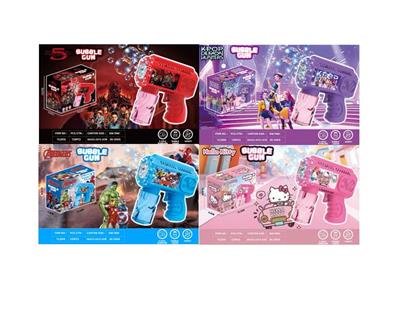 KT猫/猎魔女团/奇怪无语/复仇者8孔电动灯光泡泡枪（四款混装） - OBL10428613