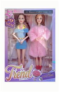 11.5寸实心芭比娃娃活动关节（大脚）（鞋子）+耳机  姐妹套装 - OBL10428654