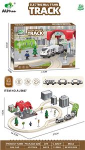 电动麦秆轨道套装【63PCS】带灯光音效站台可录音包电 - OBL10429026