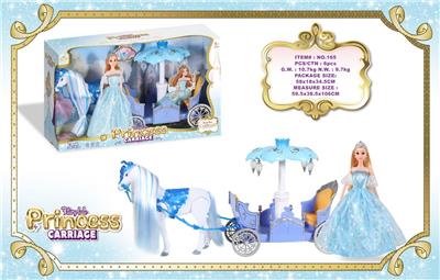 电动大马+公主马车+29CM实身公仔 
马叫声马蹄声（3节5号电池,不包） - OBL10429183