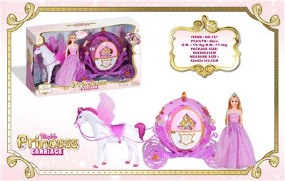 电动飞马+大南瓜车 +29CM实身公仔                       马叫声马蹄声(4节5号电池,不包)                                                       南瓜车2色闪光（2节5号AA电池,不包） - OBL10429199