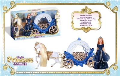 静态喷金大马+圆形南瓜车+29CM实身公仔 
（无任何电动功能） - OBL10429213