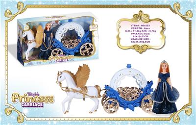 手动喷金大飞马+圆形南瓜车+29CM实身公仔 
（无任何电动功能） - OBL10429215