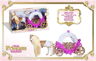 电动喷金大马+圆形南瓜车 
马叫声马蹄声（3节5号电池,不包） - OBL10429218