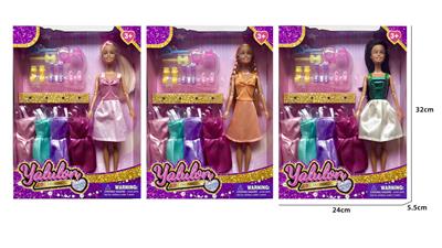 11.5寸实身关节棕色肤换装娃娃/3款混装 - OBL10429720