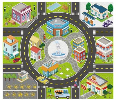 中号城市地图
80*70CM
无纺布，
加厚耐压耐皱，
可做地毯 - OBL10429857