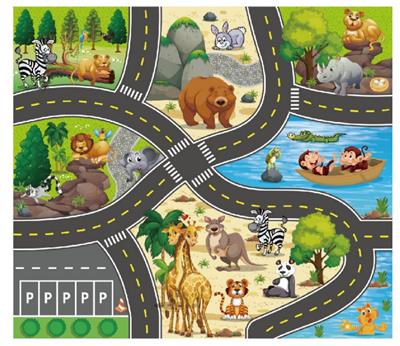 中号动物世界地图
80*70CM
无纺布，
加厚耐压耐皱，
可做地毯 - OBL10429861