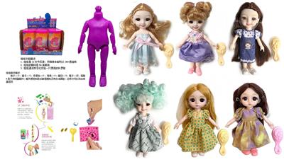 最新款浴盐娃娃6.5寸实身12关节6D真眼珠靓丽娃娃带6款不同惊喜配件6款6PC - OBL10430211