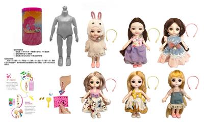 最新款浴盐娃娃6.5寸实身12关节6D真眼珠靓丽娃娃带6款不同惊喜配件 - OBL10430227