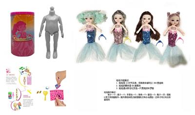 最新款浴盐娃娃6.5寸实身12关节6D真眼珠靓丽娃娃带6款不同惊喜配件 - OBL10430234