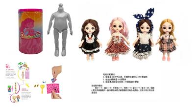 最新款浴盐娃娃6.5寸实身12关节6D真眼珠靓丽娃娃带6款不同惊喜配件 - OBL10430243