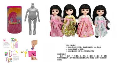 最新款浴盐娃娃6.5寸实身12关节6D真眼珠靓丽娃娃带6款不同惊喜配件 - OBL10430244