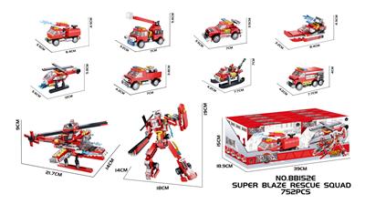 DIY益智拼装积木 超级火焰救援队91/91/113/95/90/92PCS （8in2） - OBL10430276
