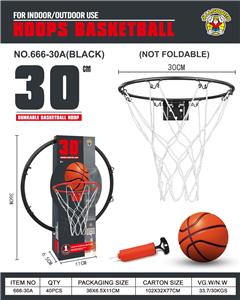 30cm铁制可扣篮实心篮球圈 黑 - OBL10431006