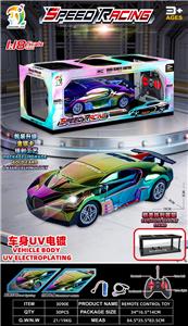 1:18四通遥控布加迪赛车 带车灯 车身UV电镀
包装镭射工艺带精美陈列展架 2色混装 - OBL10432232