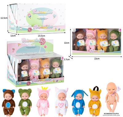 4寸实身4人睡眠娃娃带4声IC（3盒装） - OBL10437053