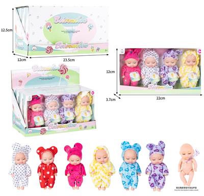 4寸实身4人睡眠娃娃带4声IC（3盒装） - OBL10437061