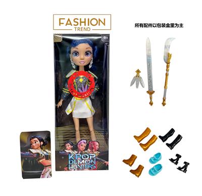 K-POP彩虹猎魔系列 1比1   带七彩灯光音乐12寸12关节实身真玻璃眼珠惊喜猎魔女团娃娃带耳环带一条猎魔三交叉带金貂卡片一张 - OBL10441897