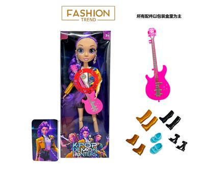 K-POP彩虹猎魔系列 1比1  带七彩灯光音乐12寸12关节实身真玻璃眼珠惊喜猎魔女团娃娃带耳环带一条吉他带金貂卡片一张 - OBL10441898