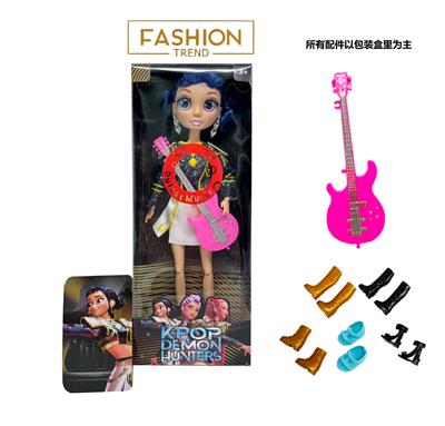 K-POP彩虹猎魔系列 1比1 带七彩灯光音乐 12寸12关节实身真玻璃眼珠惊喜猎魔女团娃娃带耳环带一条吉他带金貂卡片一张 - OBL10441906
