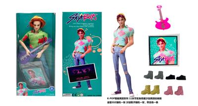 1比1 K-POP 猎魔男团动画版  11.5寸11关节实身ABBy 艾比 带金貂卡片一张   带吉他一条 - OBL10441973