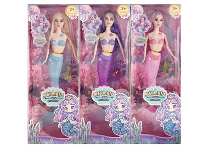 新款迪士尼美人鱼11寸芭比实身带灯光3色混装 - OBL10443120