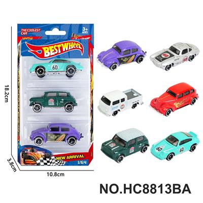 6款1:64复古老爷车，皮卡合金车3只装 - OBL10443505