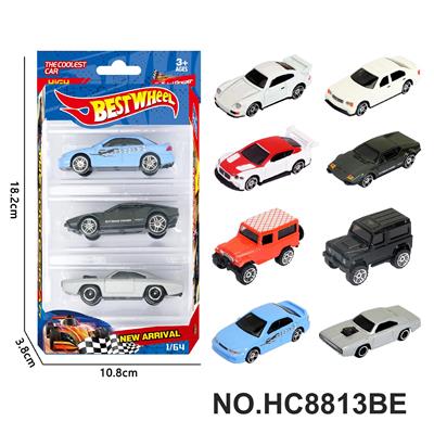 8款1:64合金车赛车，肌肉车，越野车，跑车3只装 - OBL10443509