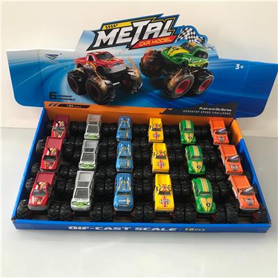 1: 64 Alloy large wheel inertia car with 6 mixed models for driving - OBL10445447