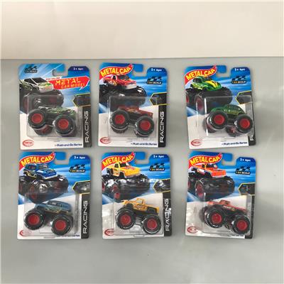 1: 64 Alloy large wheel inertia car with 6 mixed models for driving - OBL10445535