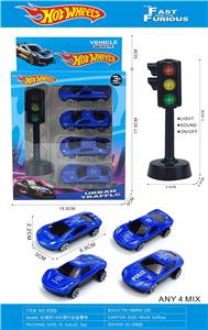 红绿灯+4只滑行合金警车 - OBL10450864