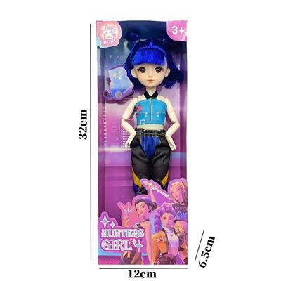 K-POP猎魔系列 1比1  12寸12关节实身身带七彩灯光主题曲真玻璃眼珠惊喜猎魔女团娃娃带七彩灯光主题曲 - OBL10451180