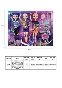 11.5寸开窗盒【实身11关节 带灯光 音乐 身体 4D 眼睛 三人装加吉他 话筒 小提琴和吉他鼓吸塑配件】K-POP猎魔女团 鲁米 米拉 佐伊 娃娃系列 - OBL10452905