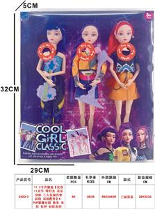 11.5寸开窗盒【实身11关节 带灯光 音乐身体 三人装加吉他 话筒 耳机配件】K-POP猎魔女团 鲁米 米拉 佐伊 娃娃系列 - OBL10452907